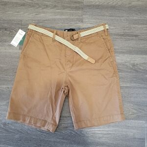 Simons Tan Men's Shorts with Cream Belt